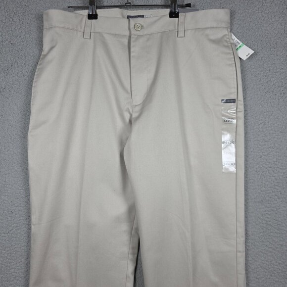 Van Heusen Pants Mens Size 34x30 Clay Classic Fit Chino Cotton Twill Flat Front - Picture 3 of 12